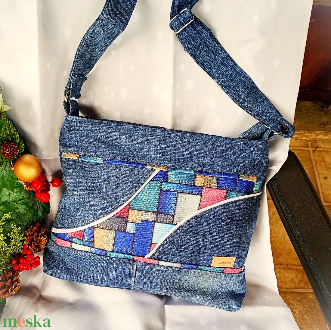 Cipzáros farmer válltáska - táska & tok - kézitáska & válltáska - kézitáska - Meska.hu