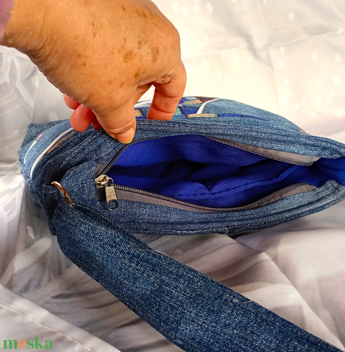 Cipzáros farmer válltáska - táska & tok - kézitáska & válltáska - kézitáska - Meska.hu