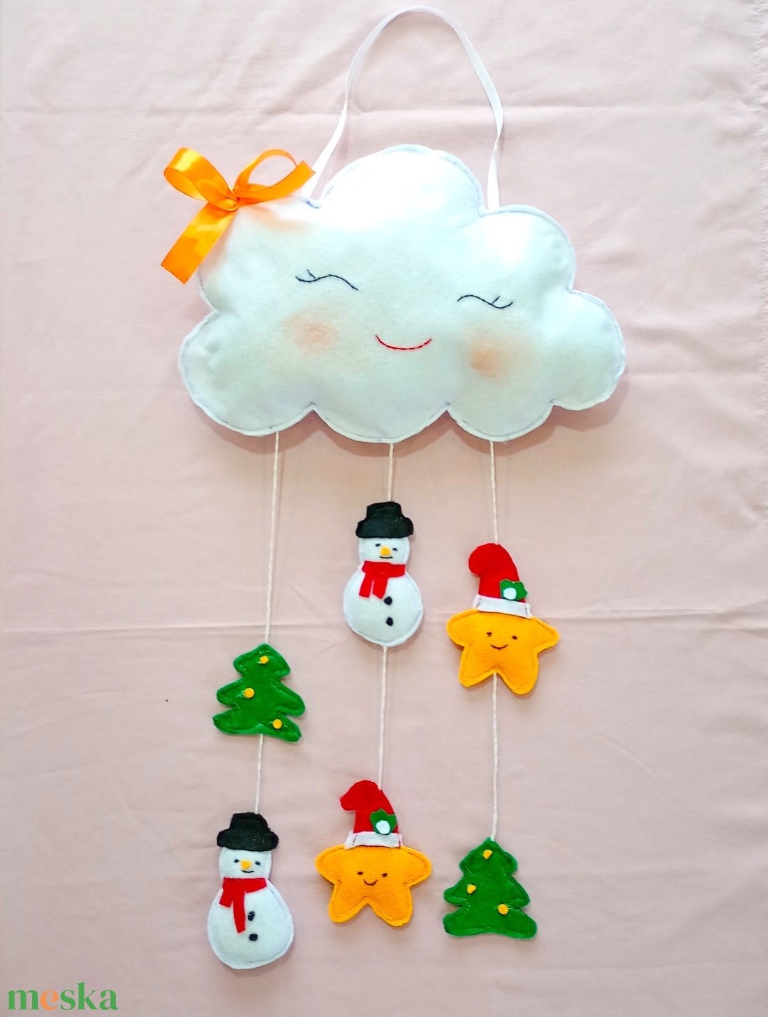 gyerekszoba karácsonyi függődísz - karácsony - karácsonyi lakásdekoráció - karácsonyi ajtódíszek - Meska.hu