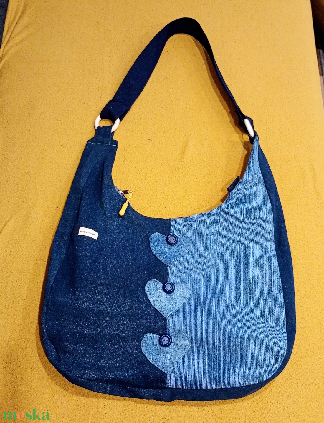 Nagy méretű farmer válltáska - táska & tok - kézitáska & válltáska - nagy pakolós táska - Meska.hu