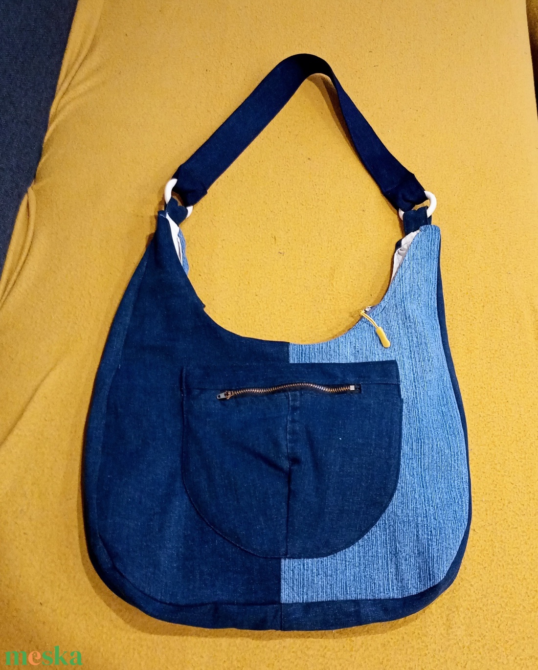 Nagy méretű farmer válltáska - táska & tok - kézitáska & válltáska - nagy pakolós táska - Meska.hu