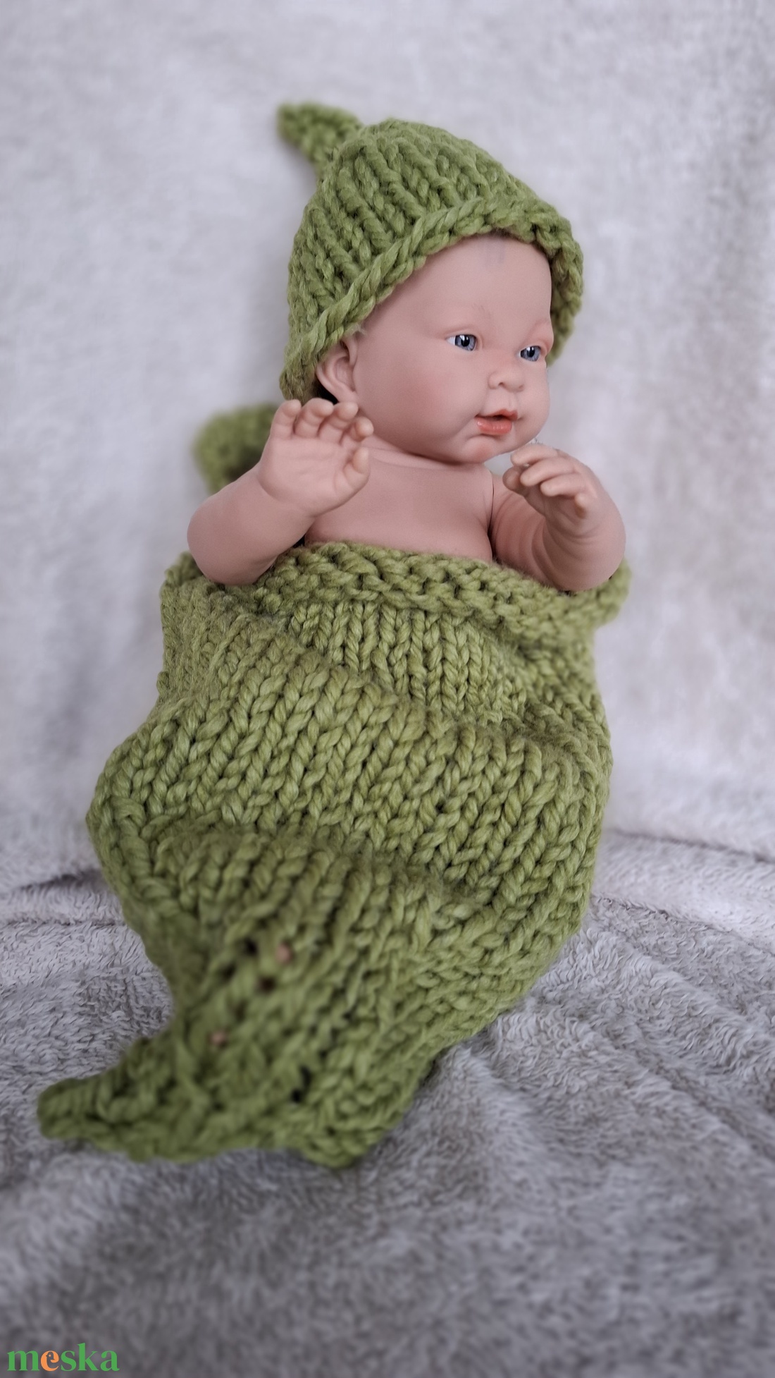 Kötött szett babafotózáshoz - baba - mama - babafotózás - szett újszülött fotózásra - Meska.hu