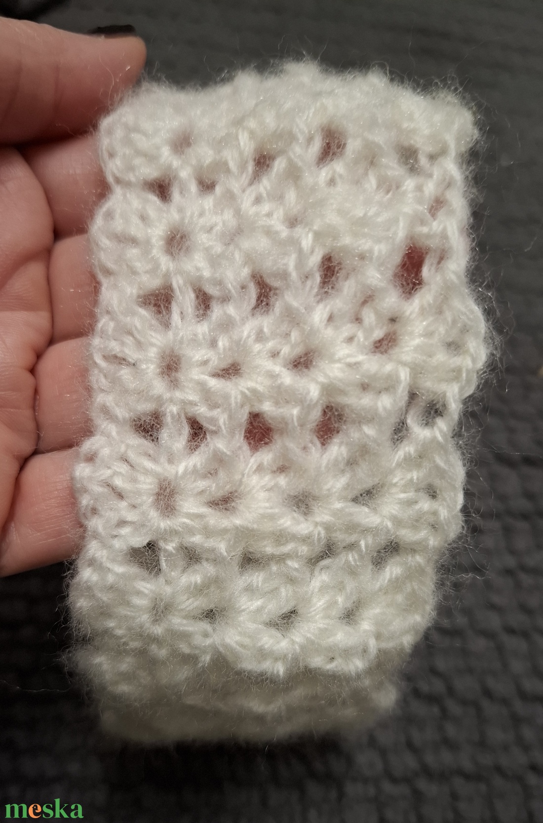 Horgolt csipke baba fejpánt - baba - mama - babafotózás - újszülött sapka fotózásra - Meska.hu