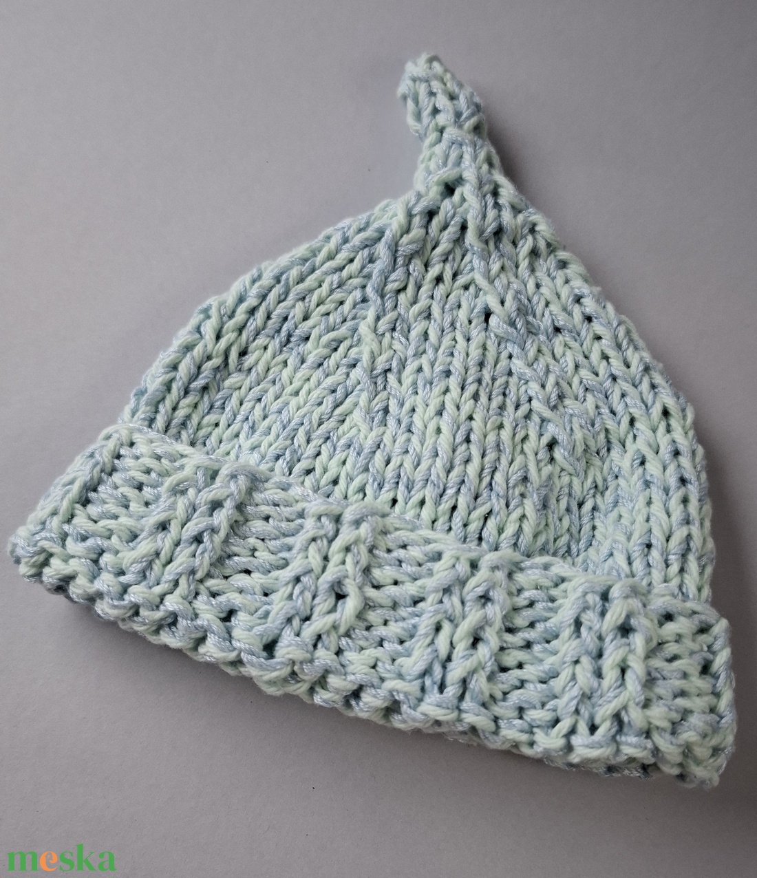 Kötött babasapka újszülöttfotózáshoz - baba - mama - babafotózás - újszülött sapka fotózásra - Meska.hu