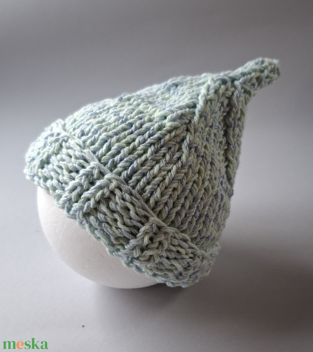 Kötött babasapka újszülöttfotózáshoz - baba - mama - babafotózás - újszülött sapka fotózásra - Meska.hu