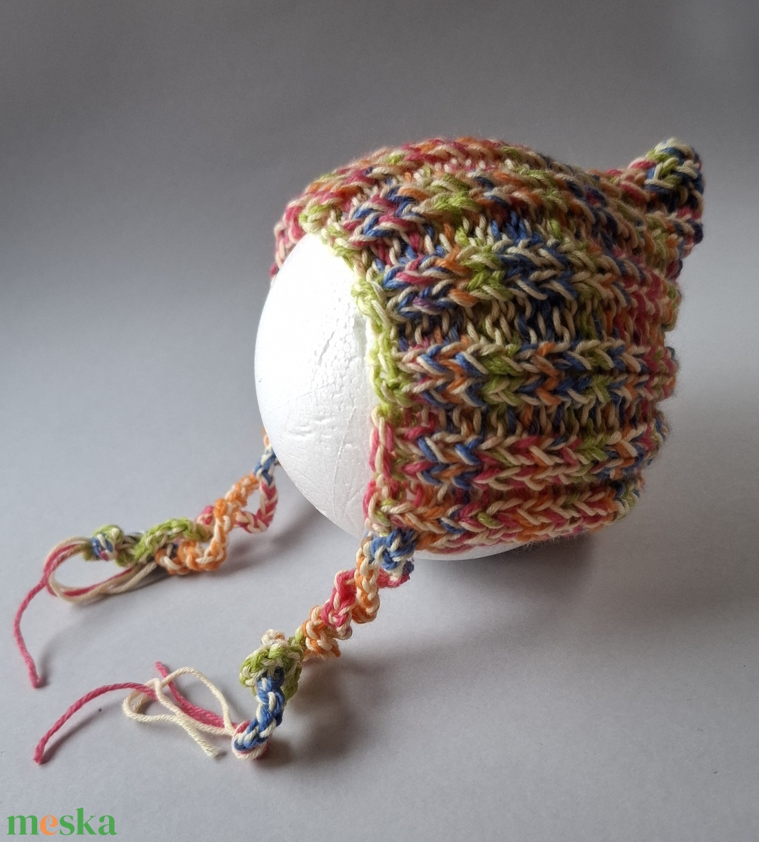 Kötött babasapka újszülöttfotózáshoz - baba - mama - babafotózás - újszülött sapka fotózásra - Meska.hu