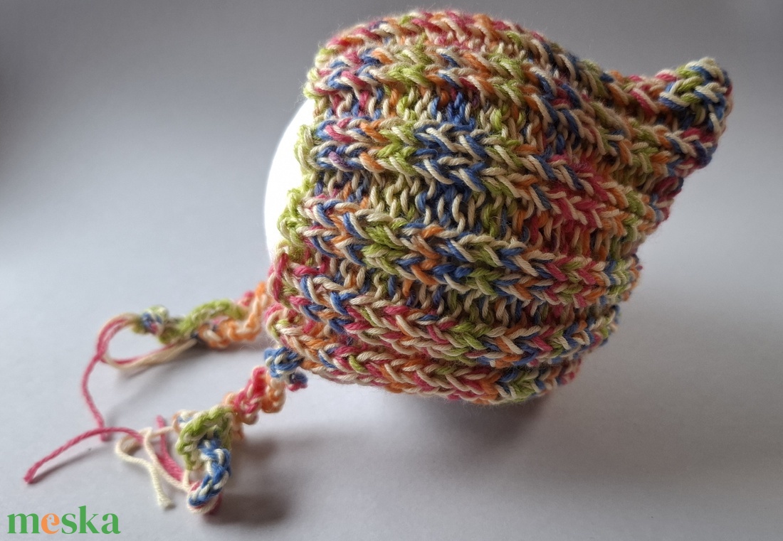 Kötött babasapka újszülöttfotózáshoz - baba - mama - babafotózás - újszülött sapka fotózásra - Meska.hu