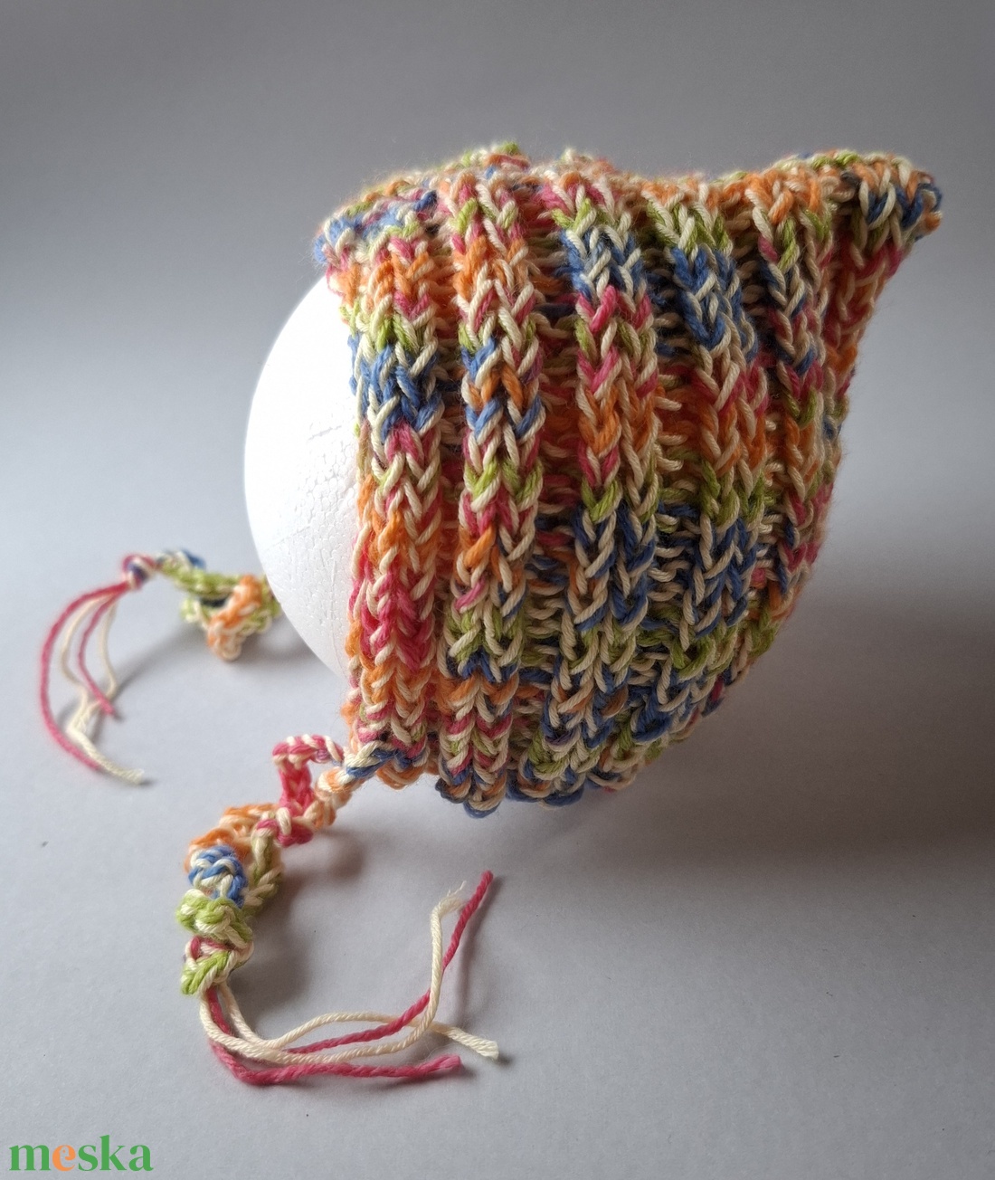 Kötött babasapka újszülöttfotózáshoz - baba - mama - babafotózás - újszülött sapka fotózásra - Meska.hu