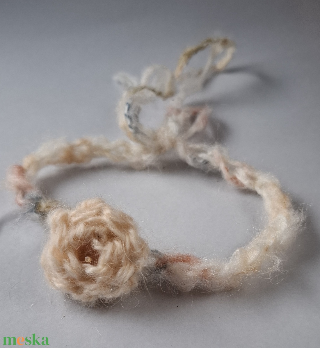 Horgolt fejpánt újszülöttnek - baba - mama - babafotózás - babafotózási kellékek - Meska.hu