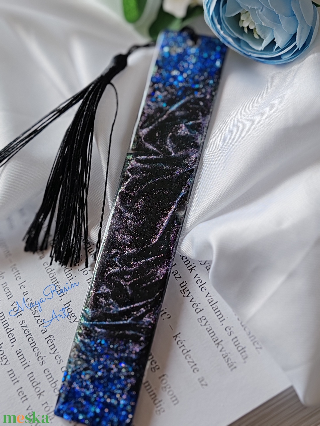 Bársony éj könyvjelző - könyv & zene - könyvjelző - Meska.hu