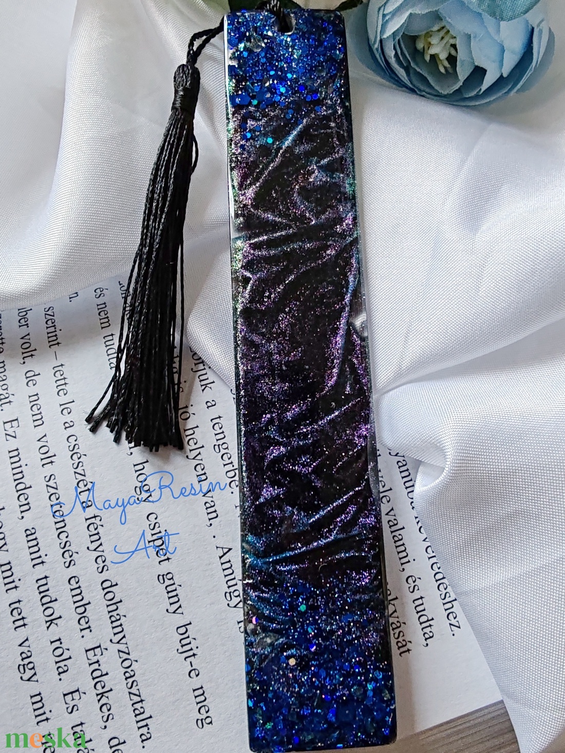 Bársony éj könyvjelző - könyv & zene - könyvjelző - Meska.hu