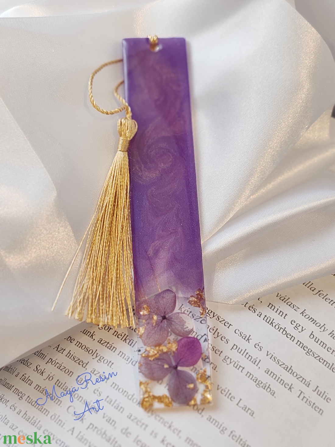 Lila virágos könyvjelző - könyv & zene - könyvjelző - Meska.hu