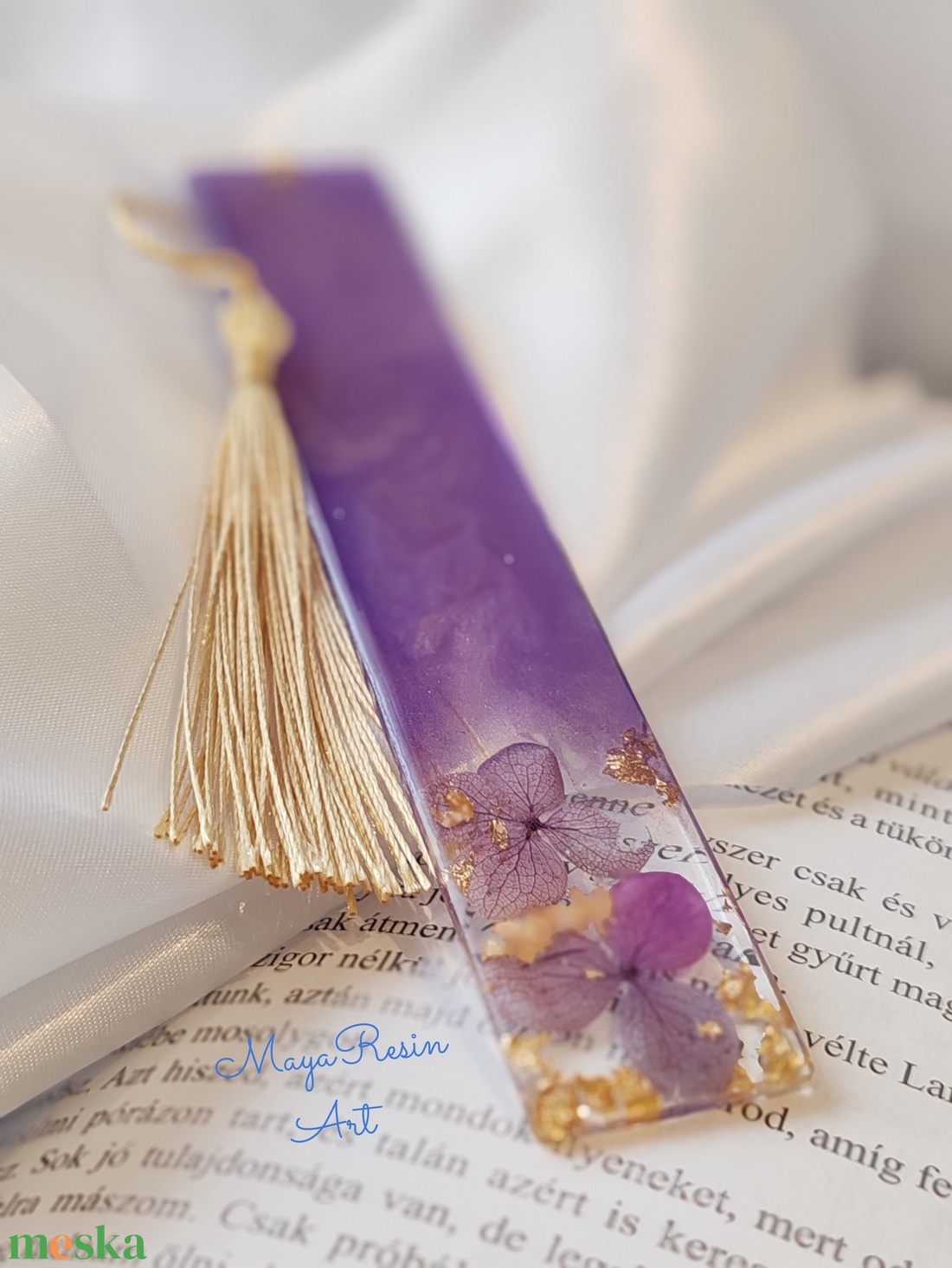 Lila virágos könyvjelző - könyv & zene - könyvjelző - Meska.hu