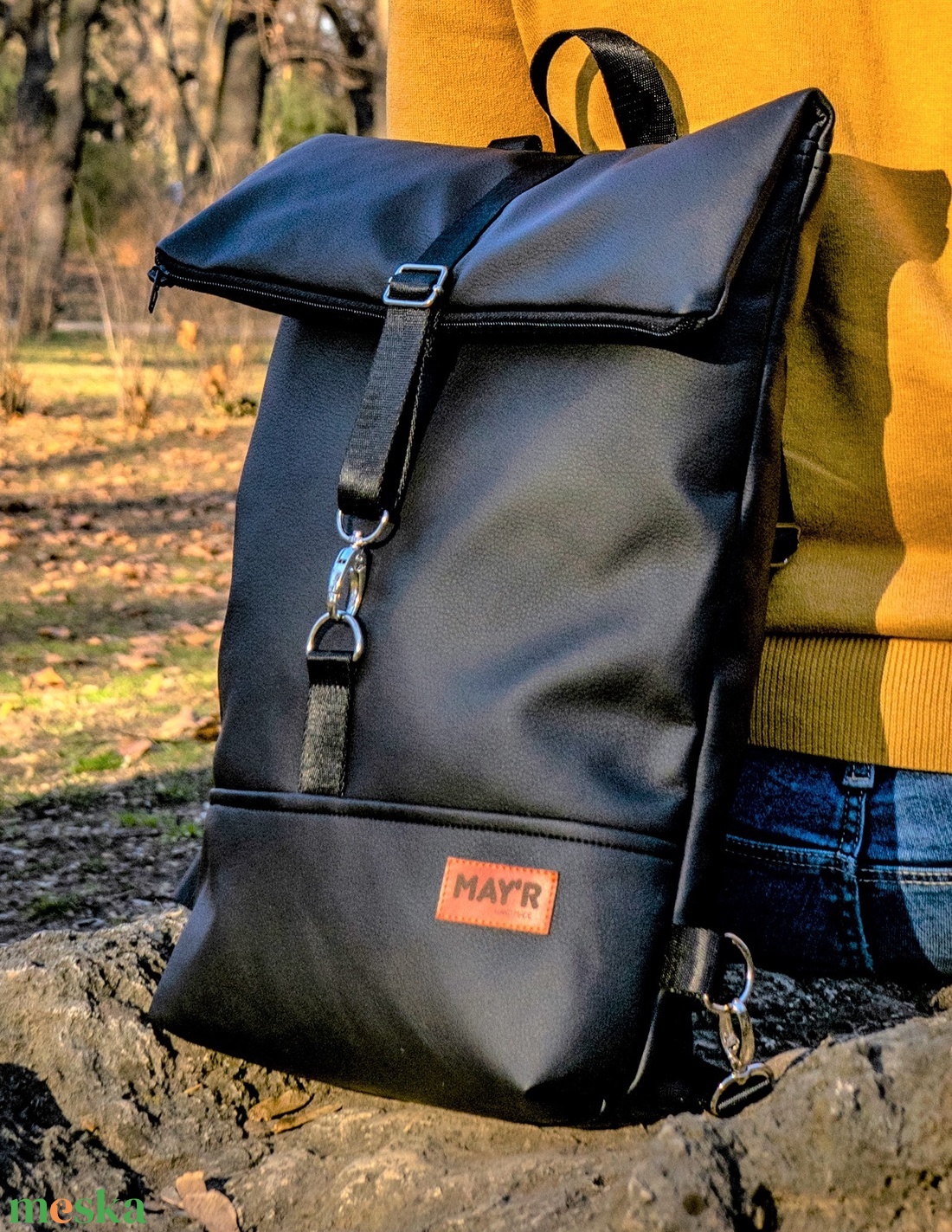 MAY'R L-es Roll Top city bag táska/hátitáska - táska & tok - hátizsák - roll top hátizsák - Meska.hu
