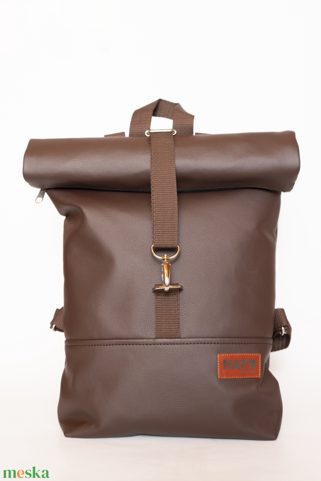 MAY'R L-es barna Roll Top city bag táska/hátitáska - táska & tok - hátizsák - roll top hátizsák - Meska.hu
