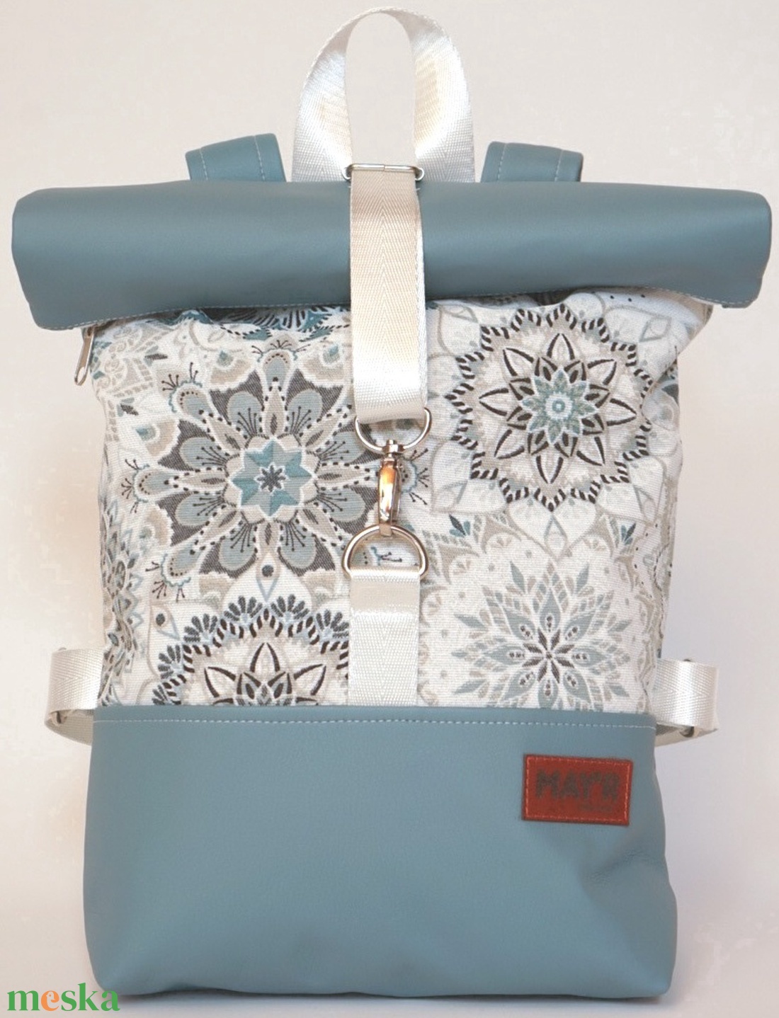 MAY'R L-es türkiz Roll Top city bag táska/hátitáska - táska & tok - hátizsák - roll top hátizsák - Meska.hu