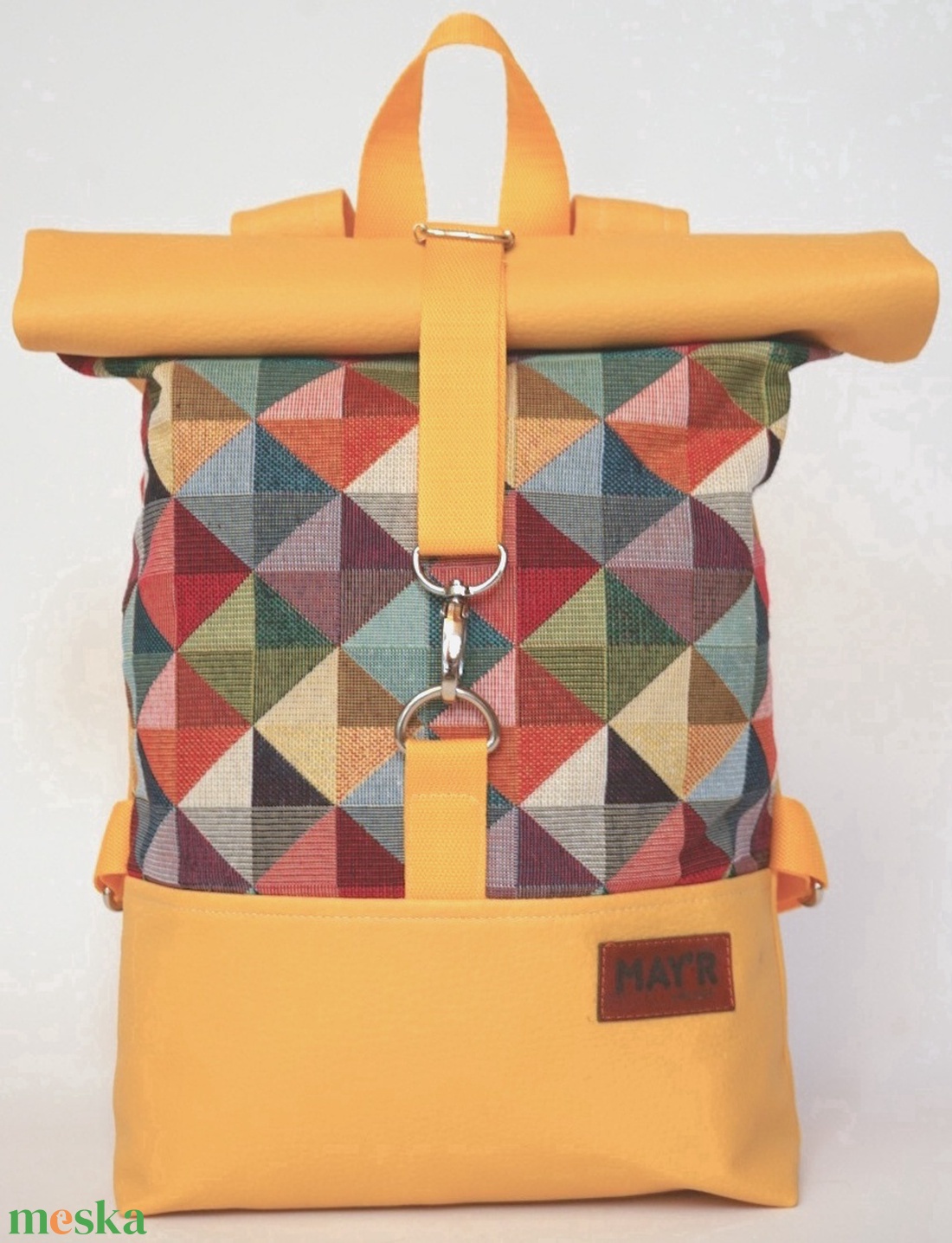 MAY'R L-es sárgaRoll Top city bag táska/hátitáska - táska & tok - hátizsák - roll top hátizsák - Meska.hu