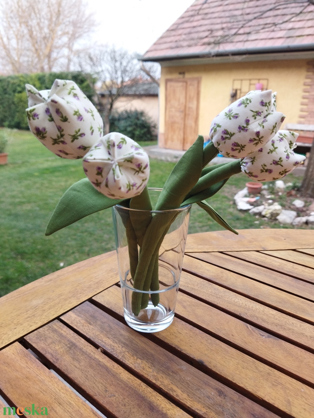 Lágyszárú Textil tulipán - esküvő - dekoráció - asztaldísz - Meska.hu