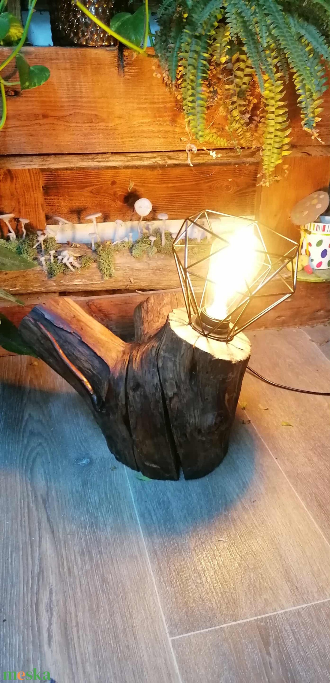 Rusztikus fa lámpa - otthon & életmód - lámpa - hangulatlámpa - Meska.hu