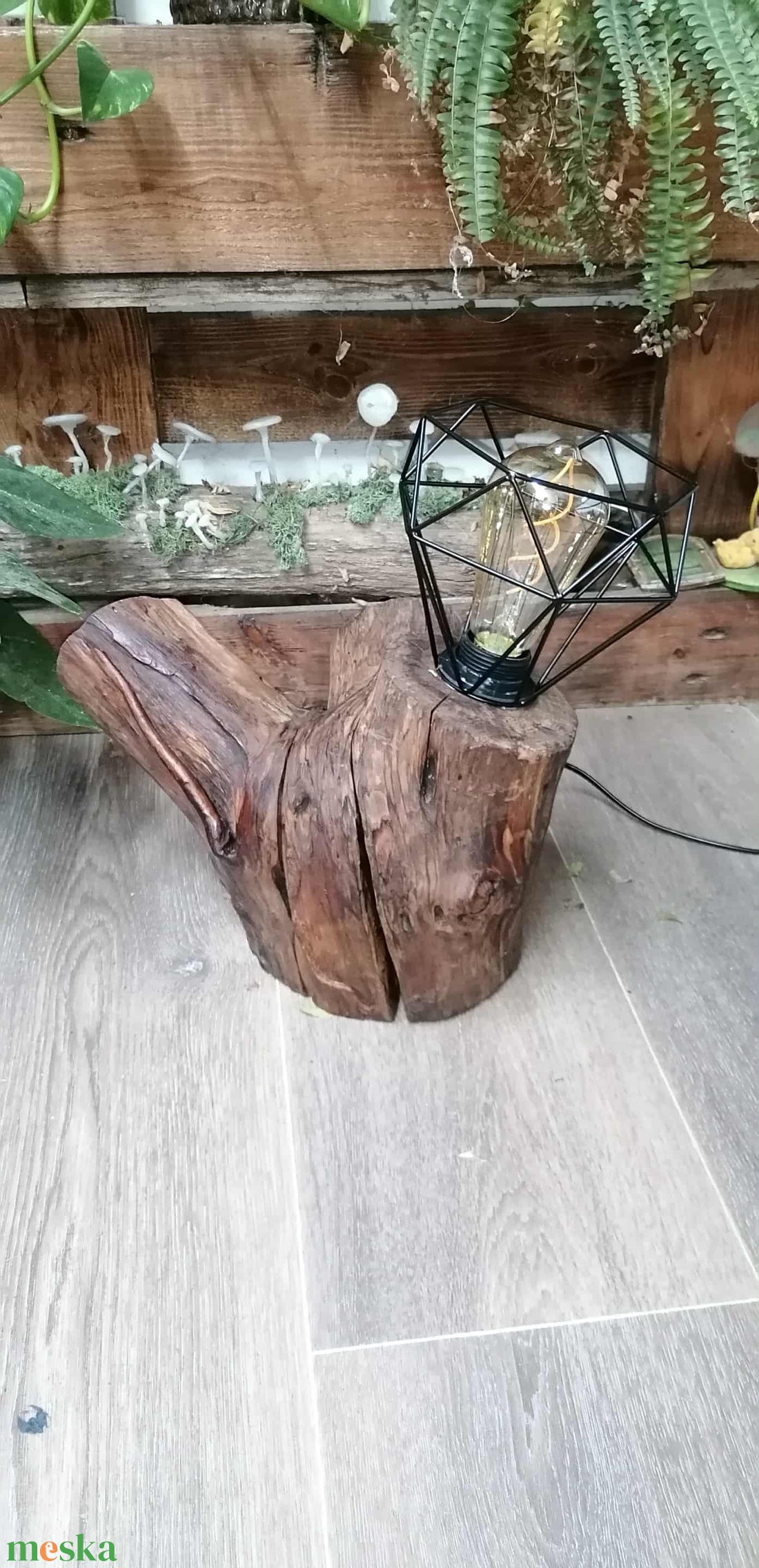 Rusztikus fa lámpa - otthon & életmód - lámpa - hangulatlámpa - Meska.hu