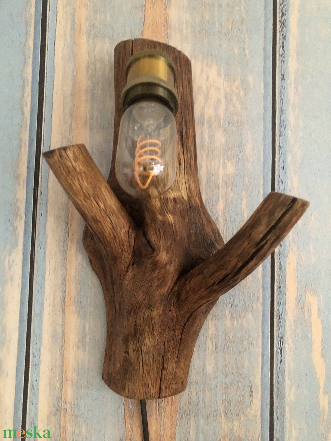 Rusztikus egyedi fa falilámpa - otthon & életmód - lámpa - hangulatlámpa - Meska.hu