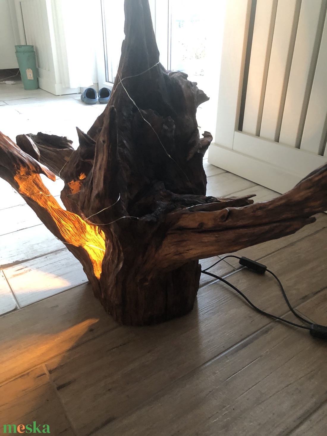 Rusztikus egyedi fa hangulatlámpa - otthon & életmód - lámpa - hangulatlámpa - Meska.hu