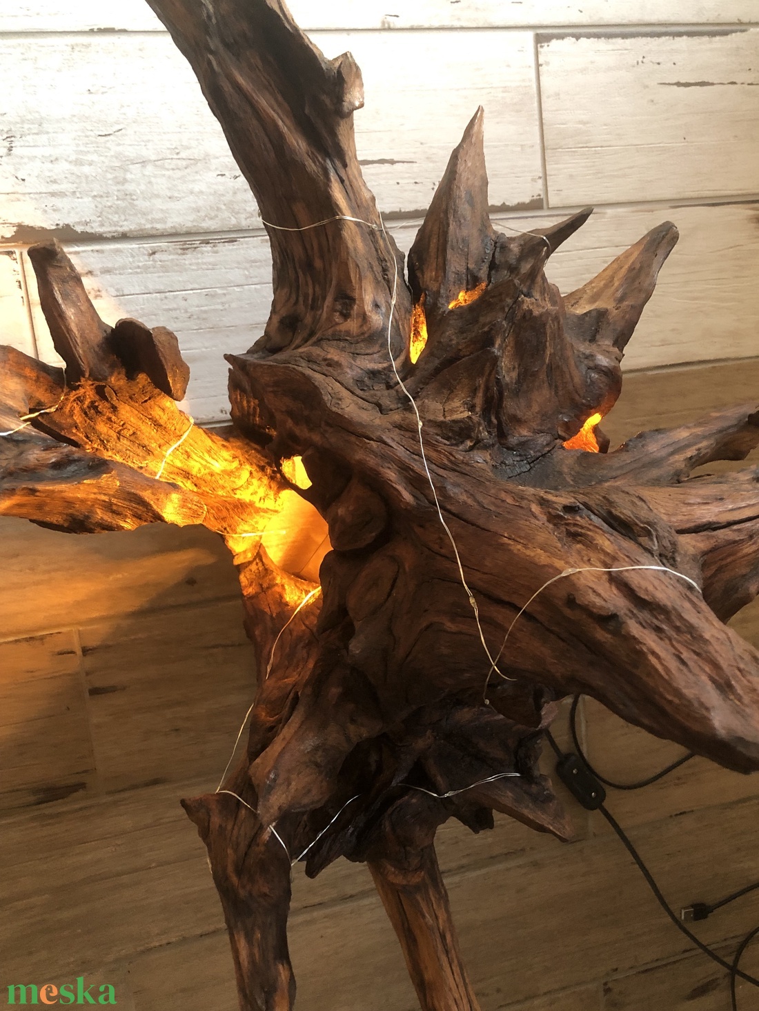 Rusztikus egyedi fa hangulatlámpa - otthon & életmód - lámpa - hangulatlámpa - Meska.hu