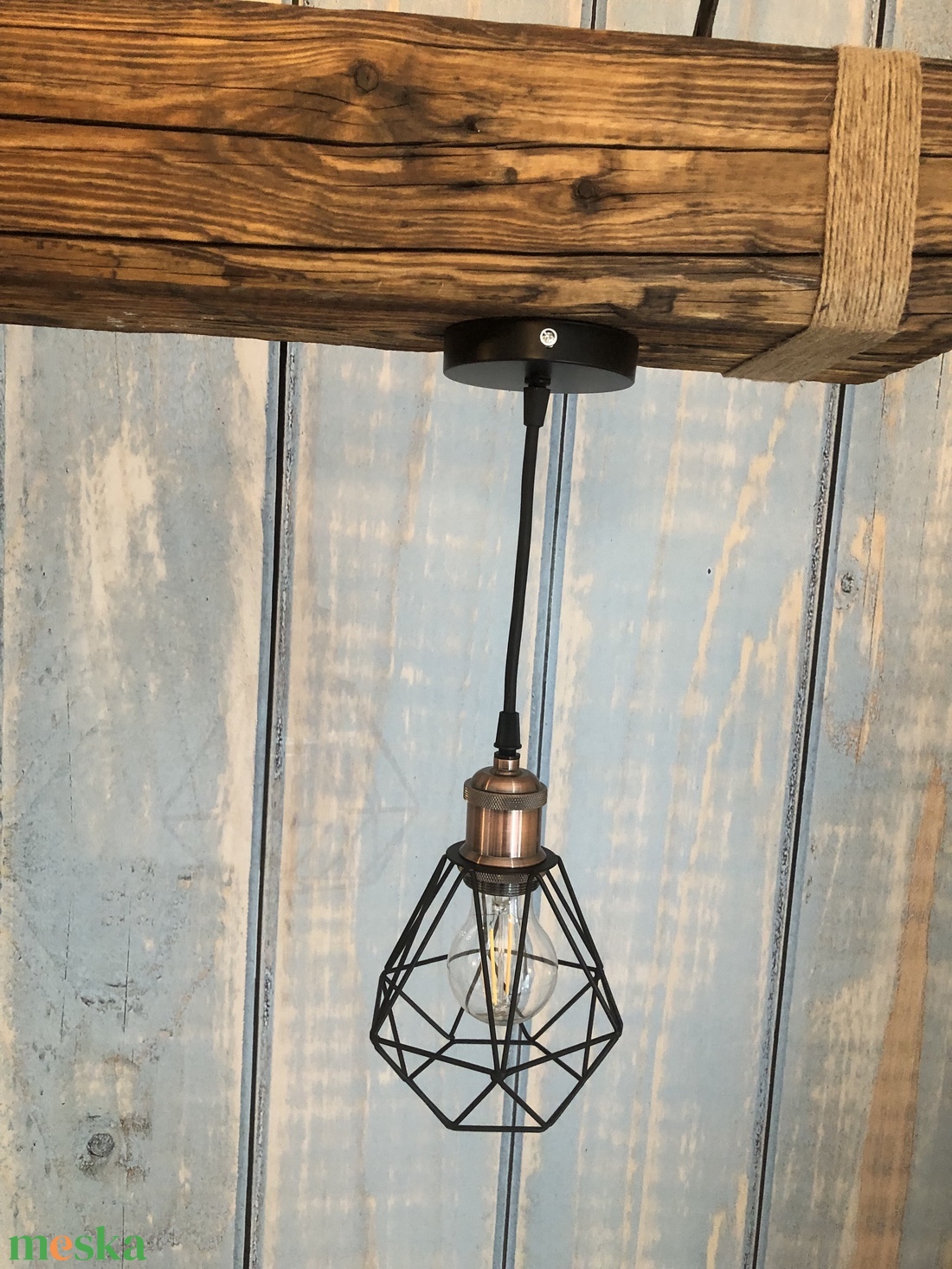 Rusztikus egyedi fa mennyezeti lámpa, csillár - otthon & életmód - lámpa - hangulatlámpa - Meska.hu