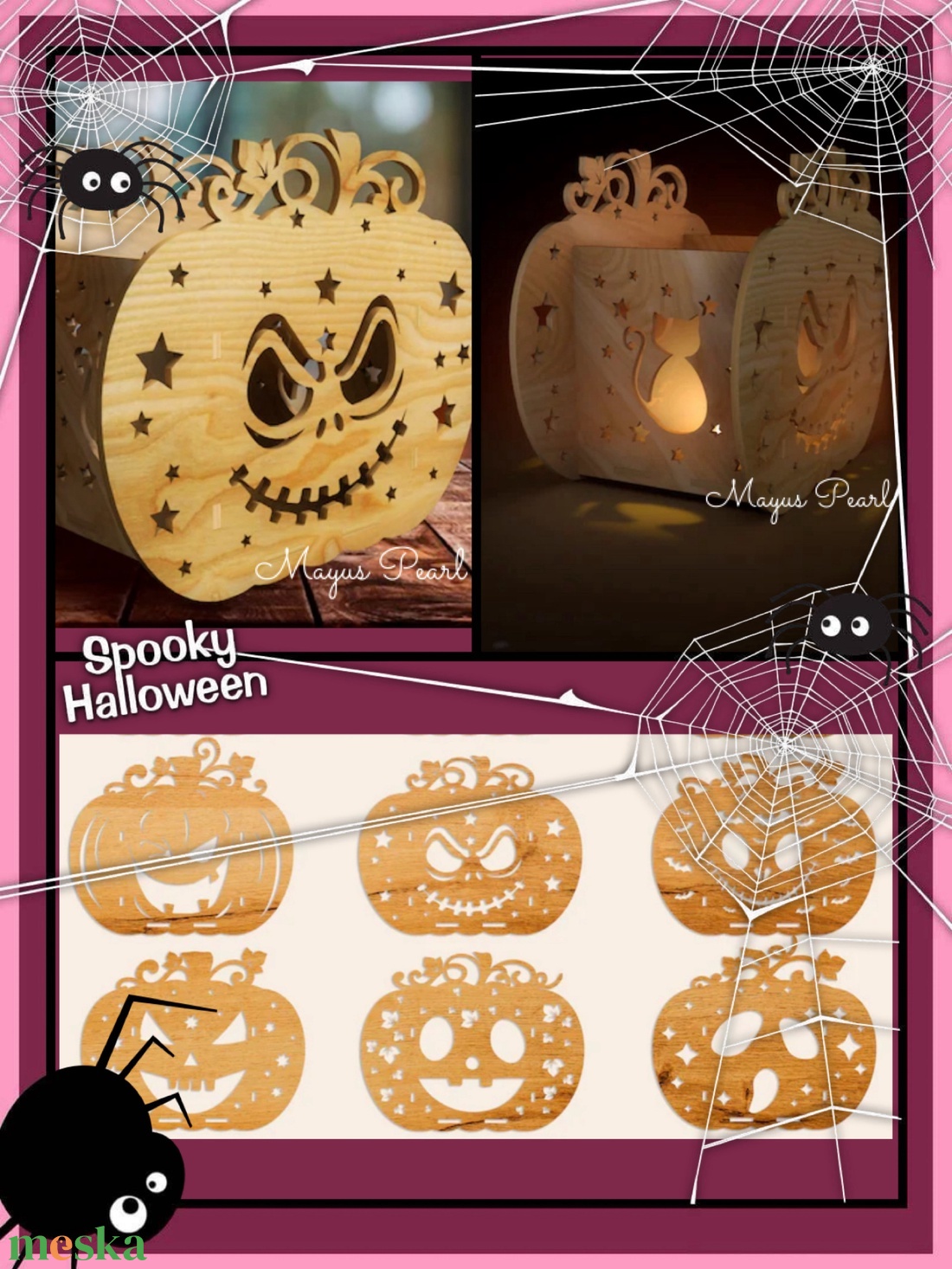 Halloween mécses tartó - otthon & életmód - dekoráció - halloween - halloweeni tök és lámpás - Meska.hu