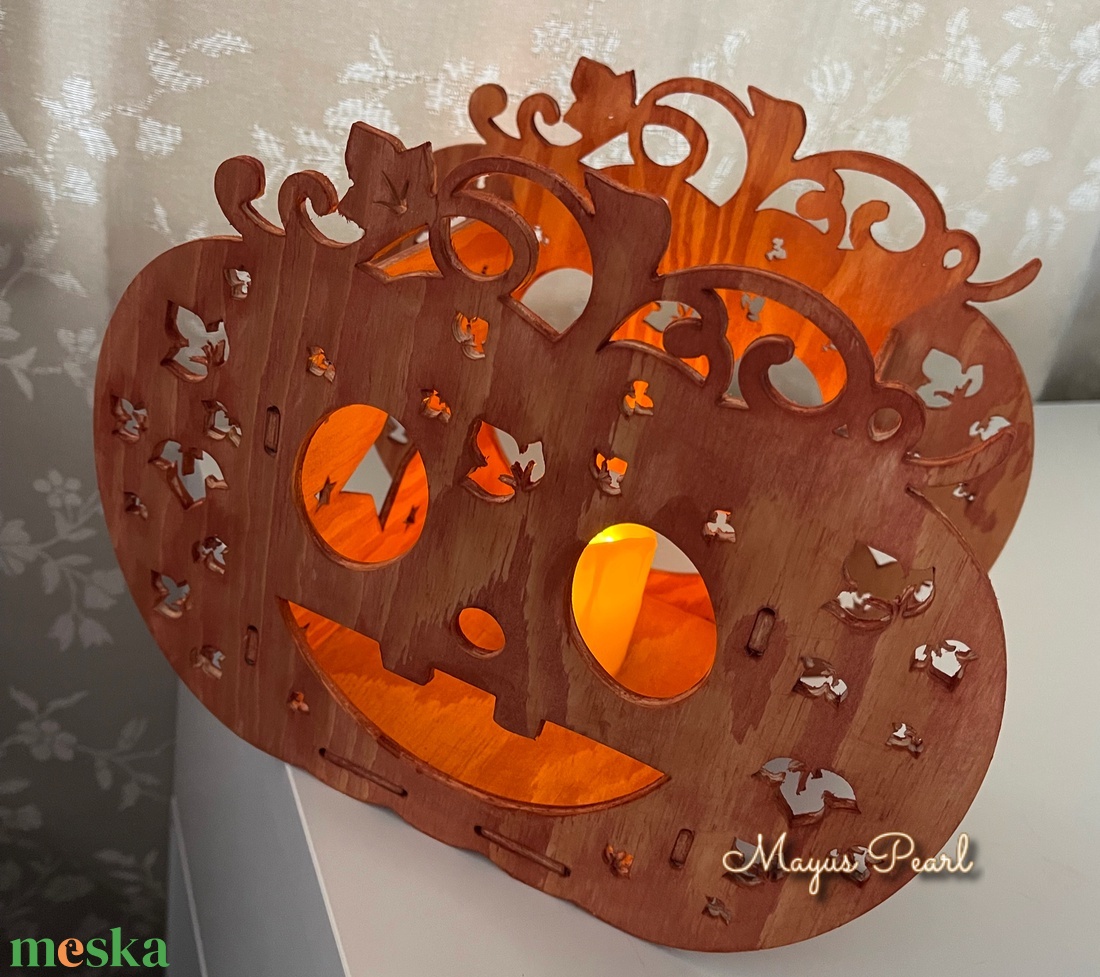 Halloween mécses tartó - otthon & életmód - dekoráció - halloween - halloweeni tök és lámpás - Meska.hu