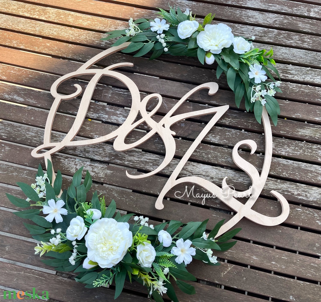 Esküvői monogrammos háttérdísz fa karika - esküvő - dekoráció - helyszíni dekor - Meska.hu Esküvői monogrammos háttérdísz fa karika - esküvő - dekoráció - helyszíni dekor - Meska.hu
