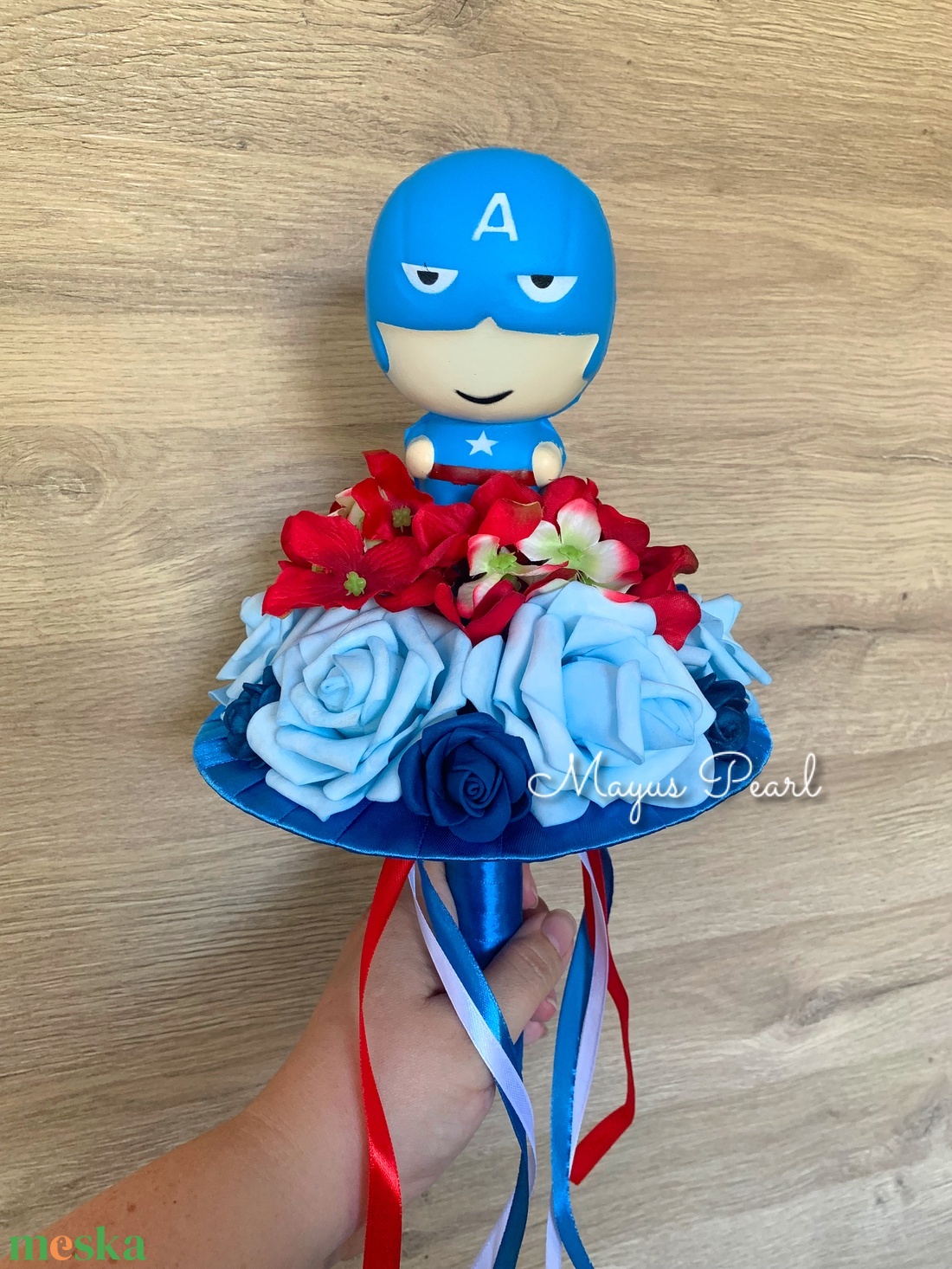 Ballagási örök csokor Amerika Kapitányos - otthon & életmód - dekoráció - virágdekoráció - virágok - virágcsokor - Meska.hu