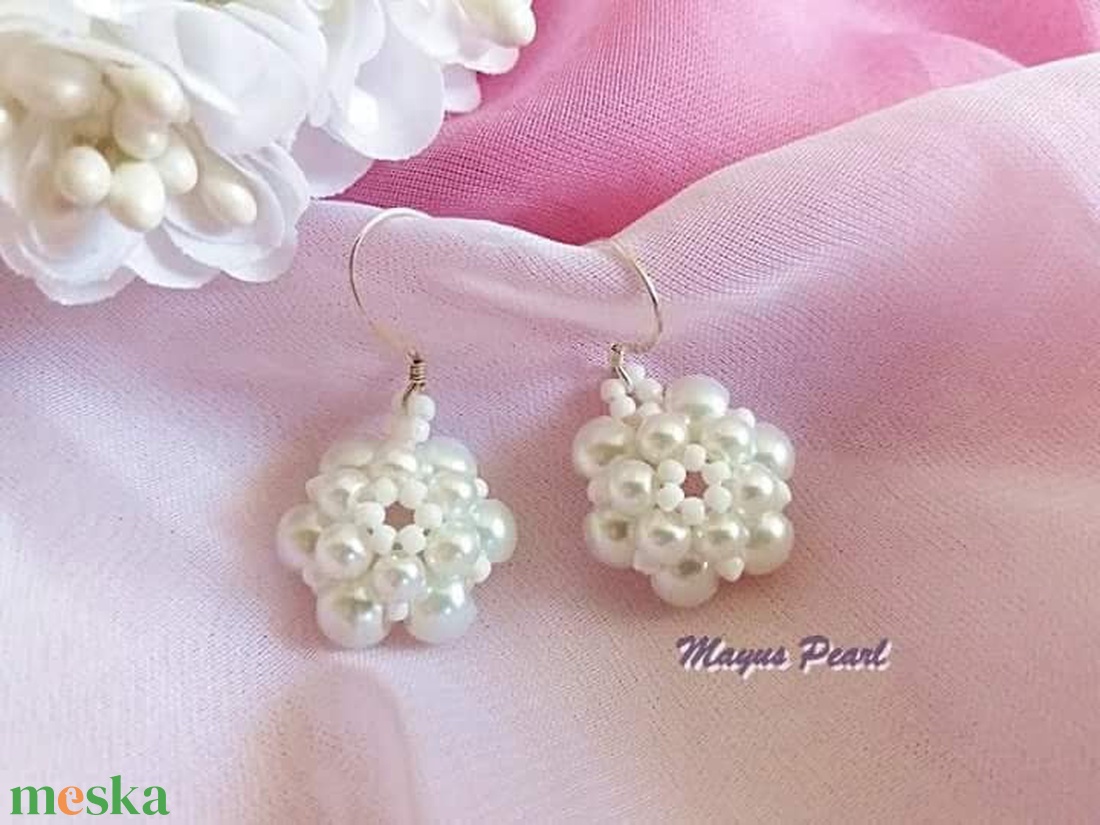 Gyöngyvirág fülbevaló - ékszer - fülbevaló - lógó fülbevaló - Meska.hu