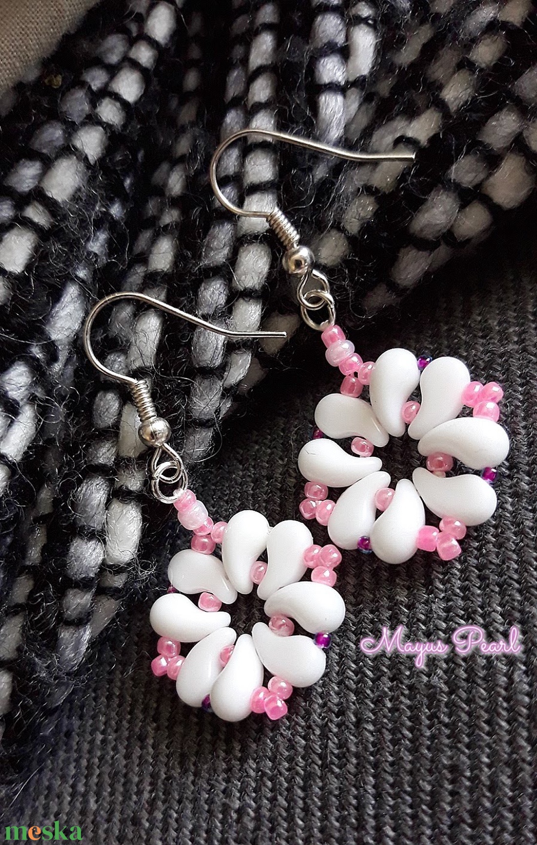 Gyöngy fülbevaló - ékszer - fülbevaló - lógó fülbevaló - Meska.hu