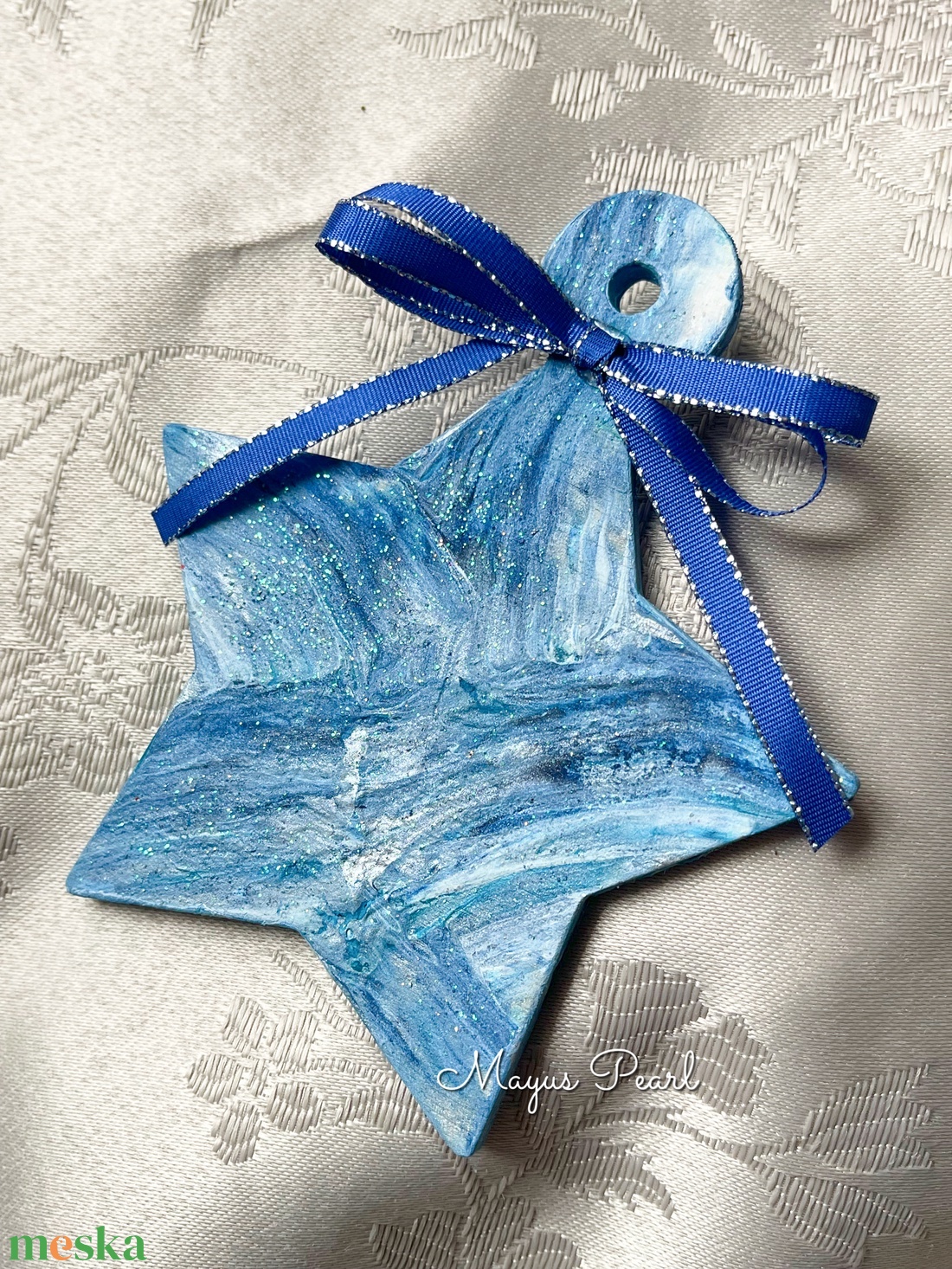 Festett fa karácsonyfadísz csillag - karácsony - karácsonyi lakásdekoráció - karácsonyfadíszek - Meska.hu