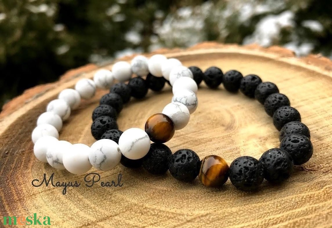 Páros ásvány karkötő  - ékszer - karkötő - ásványkarkötő - Meska.hu