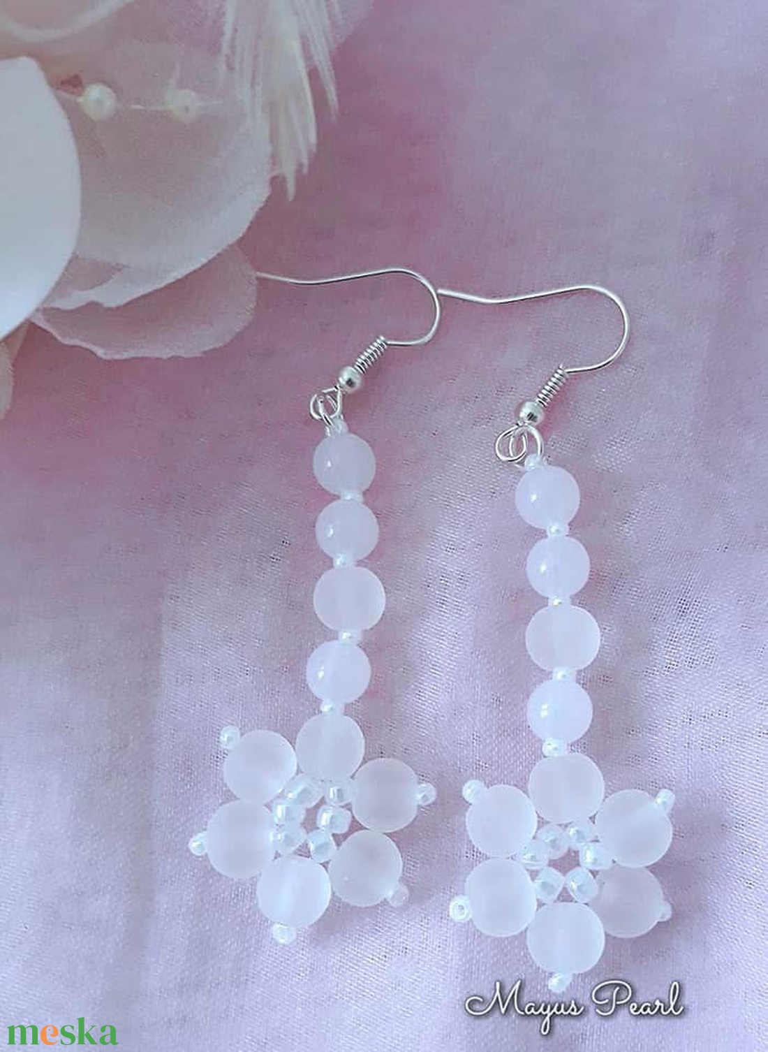 Menyasszonyi kisvirágos fülbevaló - esküvő - ékszer - fülbevaló - Meska.hu