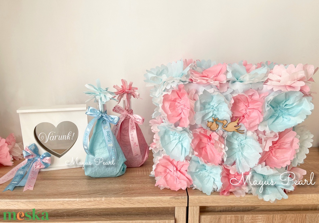 Gender party szett -babaváró bulira - játék & sport - babalátogató ajándékcsomag - Meska.hu