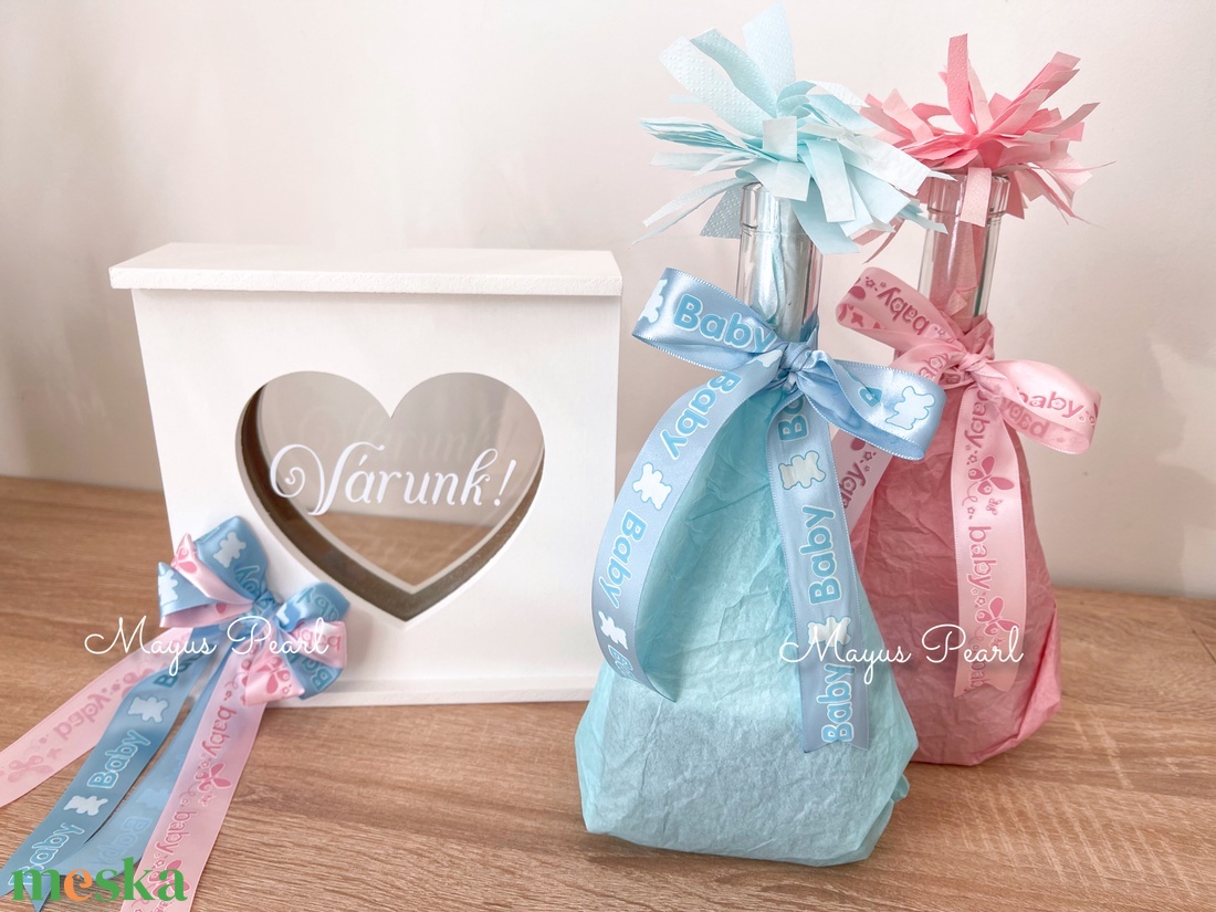 Gender party szett -babaváró bulira - játék & sport - babalátogató ajándékcsomag - Meska.hu