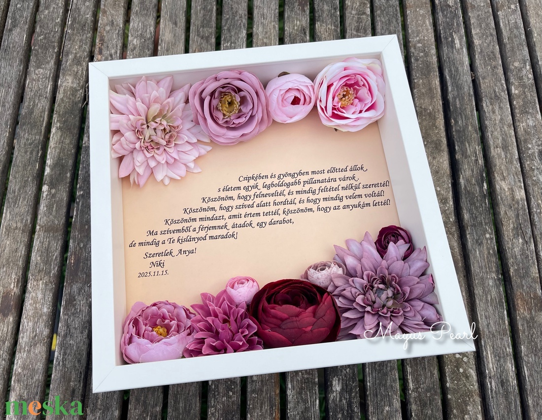 Virágos szülőköszöntő ajándék - esküvő - emlék & ajándék - szülőköszöntő ajándék - Meska.hu