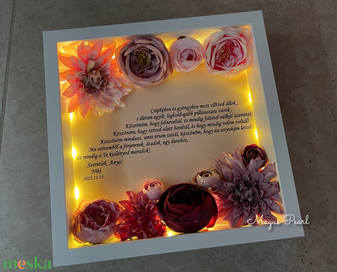 Virágos szülőköszöntő ajándék - esküvő - emlék & ajándék - szülőköszöntő ajándék - Meska.hu