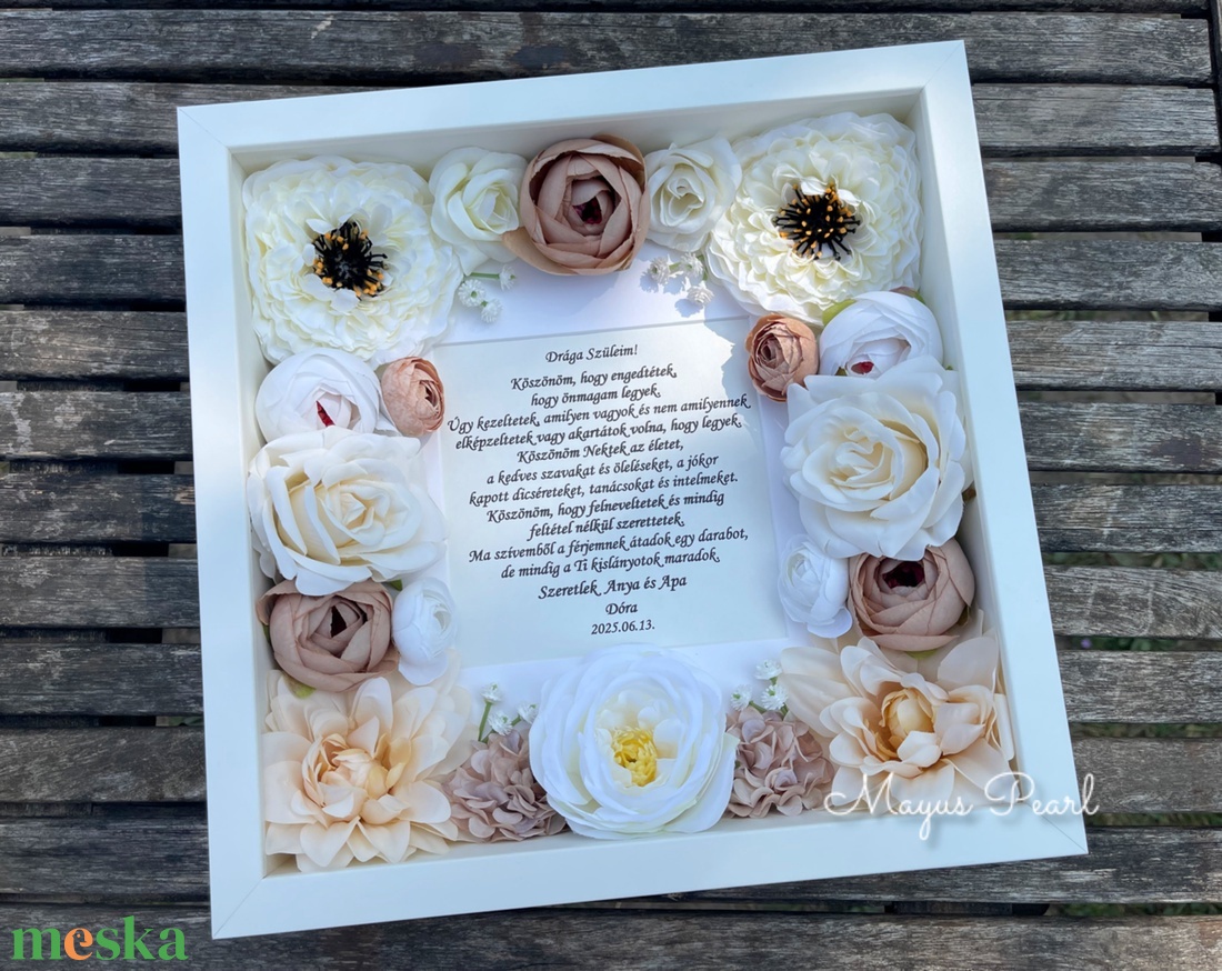 Virágos szülőköszöntő ajándék - esküvő - emlék & ajándék - szülőköszöntő ajándék - Meska.hu