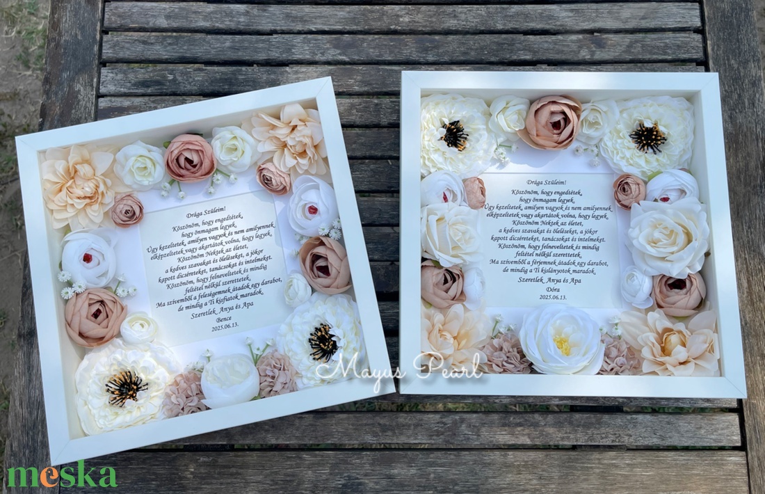 Virágos szülőköszöntő ajándék - esküvő - emlék & ajándék - szülőköszöntő ajándék - Meska.hu