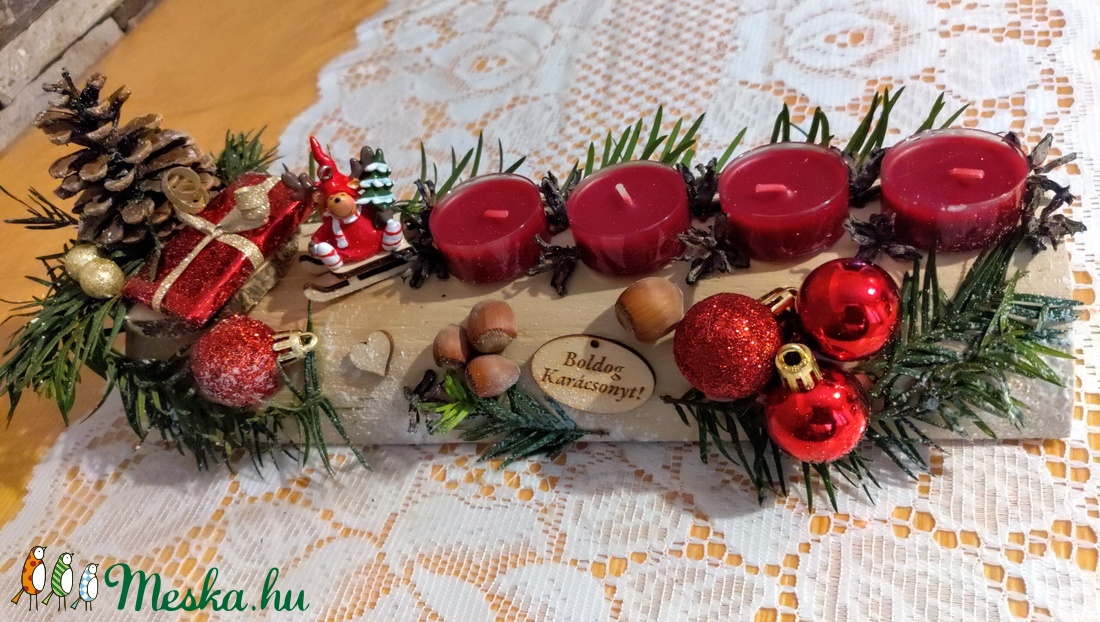 Adventi farönk asztaldísz rénszarvassal és sült alma illatú mécsesekkel - karácsony - adventi díszek - adventi koszorú - Meska.hu Adventi farönk asztaldísz rénszarvassal és sült alma illatú mécsesekkel - karácsony - adventi díszek - adventi koszorú - Meska.hu
