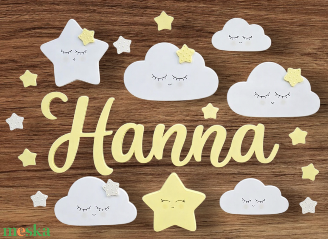 Egyedi neves babaszoba dekoráció  - baba - mama - babaszoba dekoráció - gyerek névtábla - Meska.hu