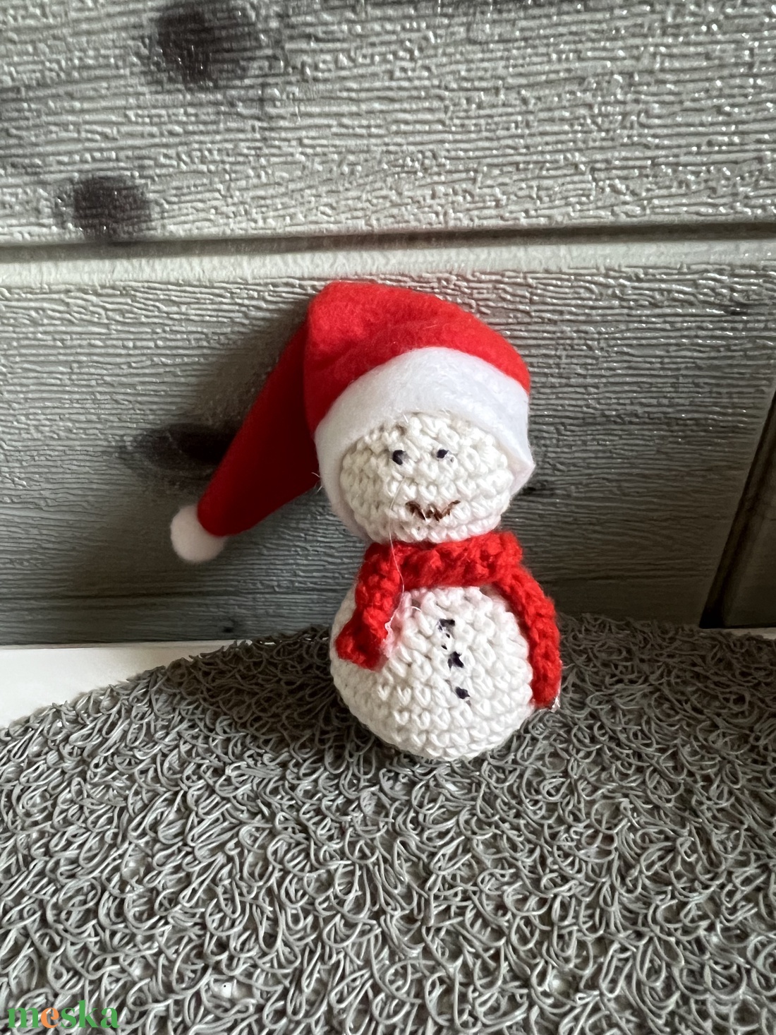 Horgolt karácsonyi hóember - karácsony - adventi díszek - adventi asztaldísz - Meska.hu