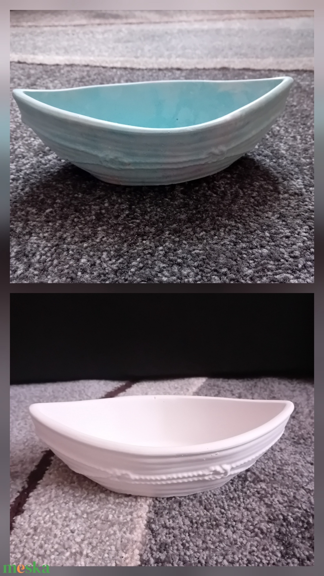 Csónak kaspó  - kellékek & szerszámok - díszíthető tárgyak - kerámia - Meska.hu