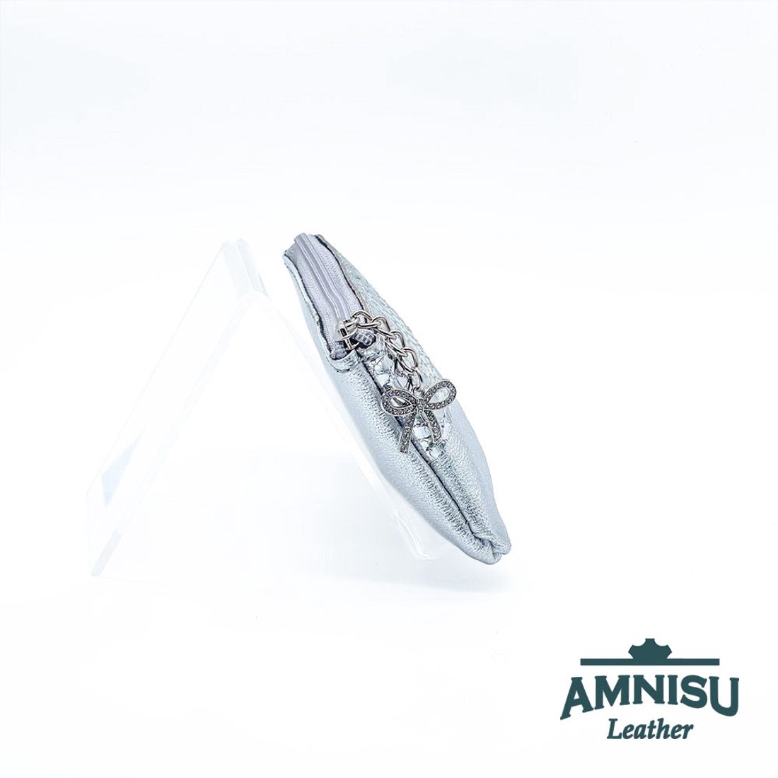 Ezüst mintás - króm kígyómintás ívelt egy cipzáras kulcstartó C1007-1009 -  - Meska.hu