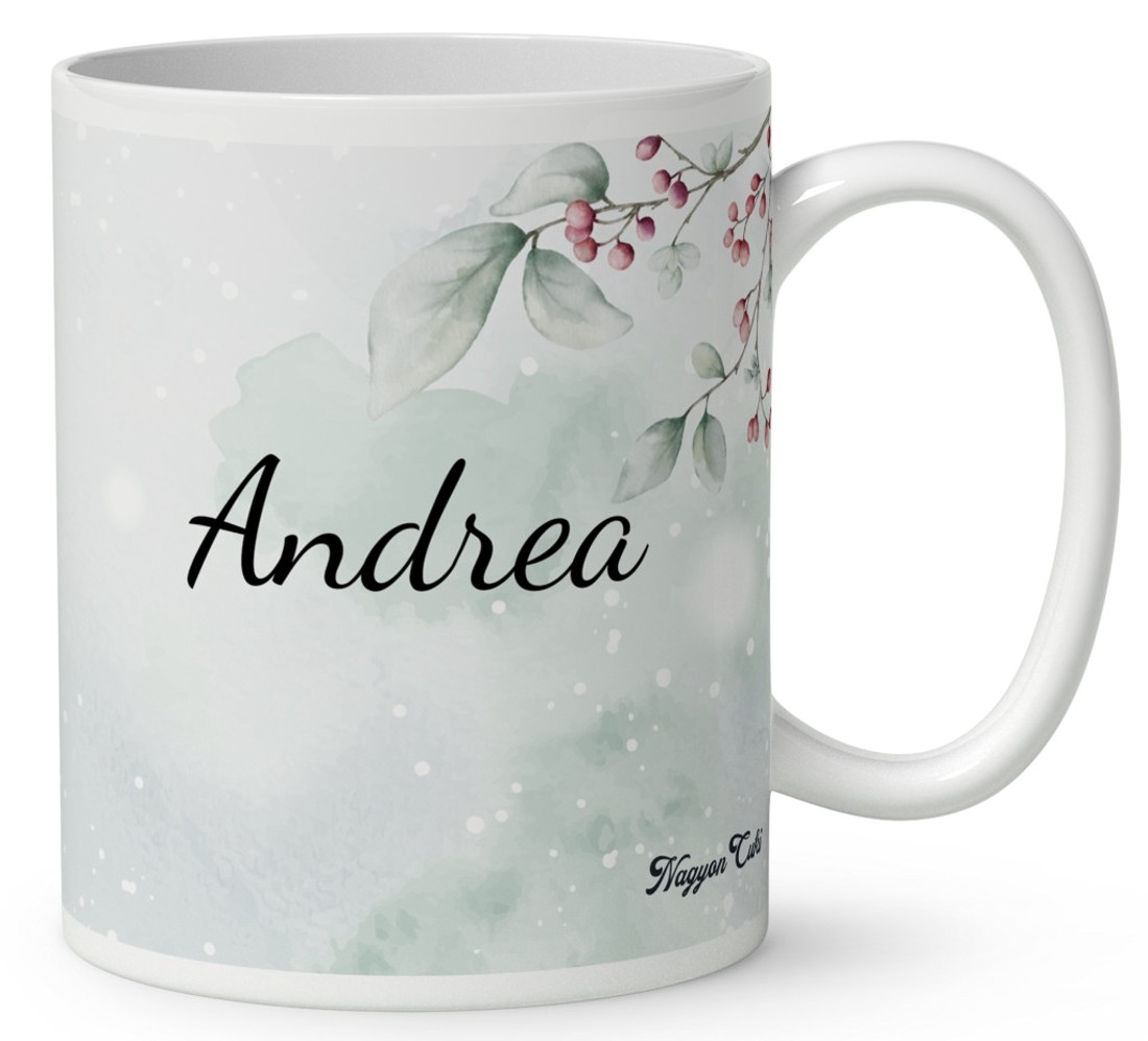 Névvel kérhető - Cuki téli őzike hógömbbel mintás bögre - otthon & életmód - konyhafelszerelés, tálalás - tálalás - bögre & csésze - Meska.hu