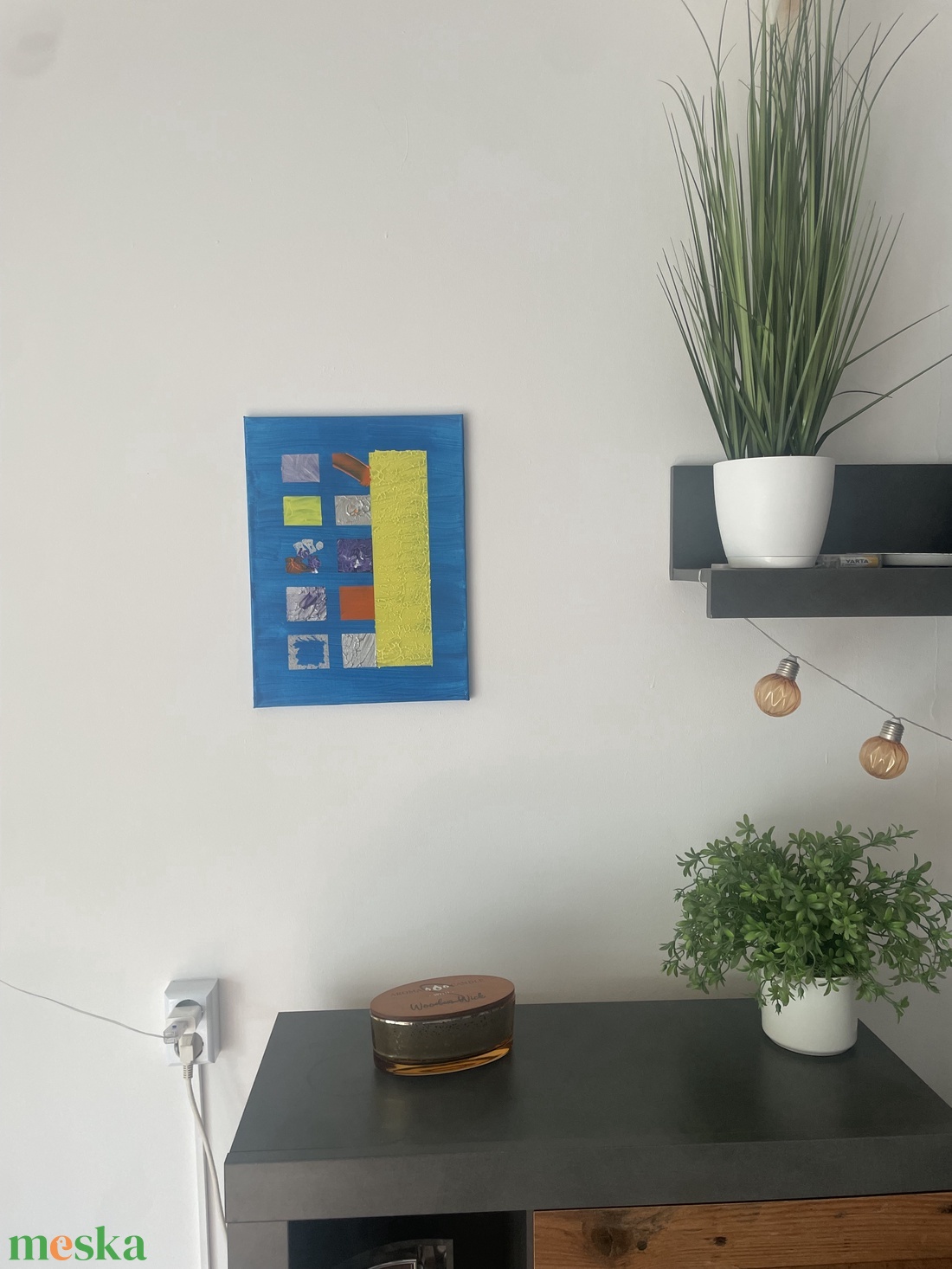 Ablakok a kékben - művészet - festmény - akril - Meska.hu